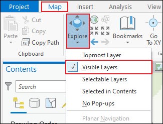 The screenshot image shows the Explore tool options in ArcGIS Pro.