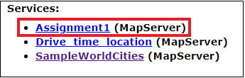 Image of the renamed map service in ArcGIS Server Administrator Directory