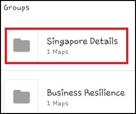 Image showing the Singapore Details group is displayed in the Explorer mobile app.