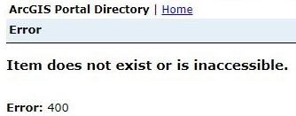 The error message when attempting to delete the orphaned item in Portal for ArcGIS