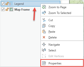 Image of the Legend context menu