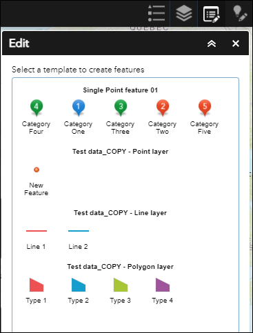 Image of the Edit widget template picker with editable layers