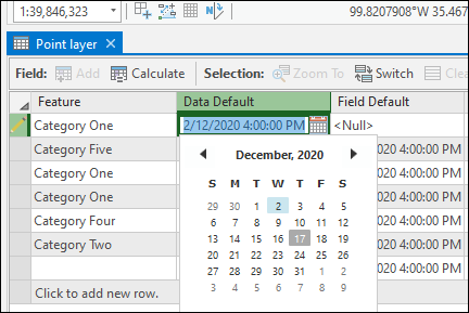 Image of the attribute table in ArcGIS Pro