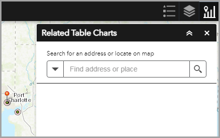 Image of the empty results in the Related Table Charts widget
