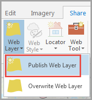 Image of selecting Publish Web Layer