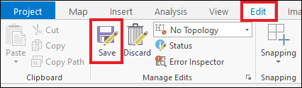 Image of the Manage Edits group on the ribbon
