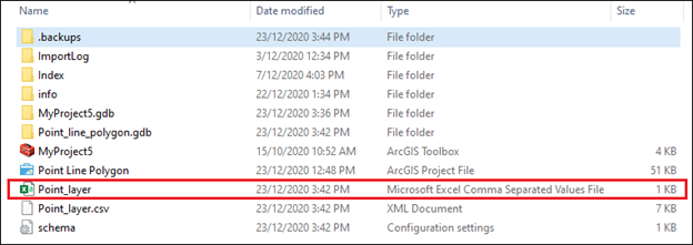 Image of the exported CSV in Windows File Explorer