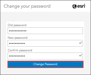 Image of the Change your password page