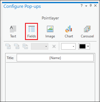In the Configure Pop-ups window, click Fields and choose the fields to display in the pop-up