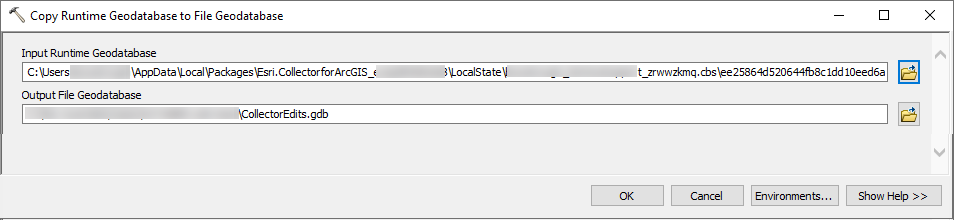 Copy Runtime Geodatabase To File Geodatabase geoprocessing tool