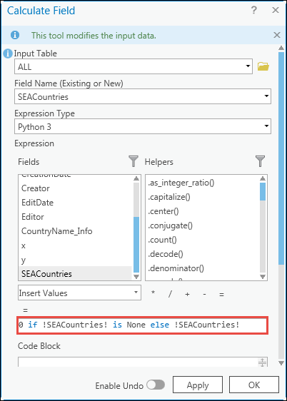 The null value of the selected features is replaced with a new value.