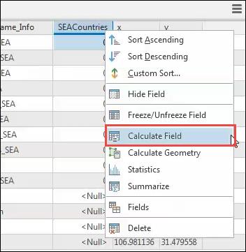 The Calculate Field window.