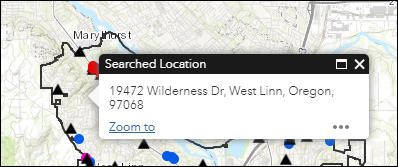 Clicking the map only displays the Searched Location pop-up window.