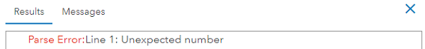 Parse Error:Line <line number>: Unexpected number