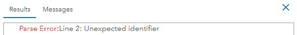 Parse Error:Line <line number>: Unexpected identifier