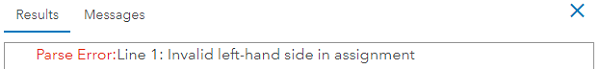 Parse Error:Line <line number>: Invalid left-hand side in assignment