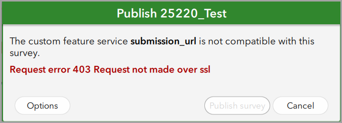 Request error 403 Request not made over ssl