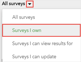 The My Surveys tab opened to show the 'Surveys I own' pane.