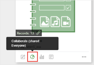 The Collaborate pane for sharing and editing settings.