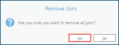 The Remove Joins dialog box.