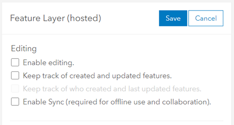 Hosted Feature Layer settings in ArcGIS Online