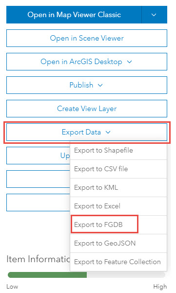 Click Export to FGDB after Export Data.