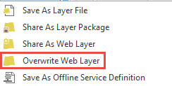 Selecting Overwrite Web Layer