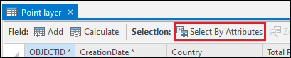 The Select By Attribute button in the table view.