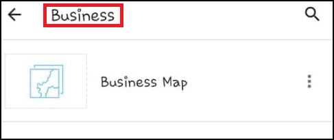 The Groups section in the ArcGIS Field Maps mobile app not showing the Central Business District web map.