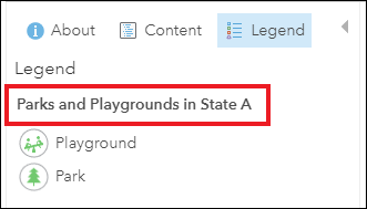 The layer title is updated in the Legend pane in Map Viewer Classic.