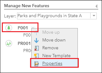 The feature template renamed to update its symbology label in the map legend.