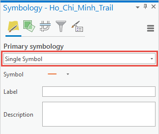 ArcGIS Pro Symbology pane with Single Symbol option selected