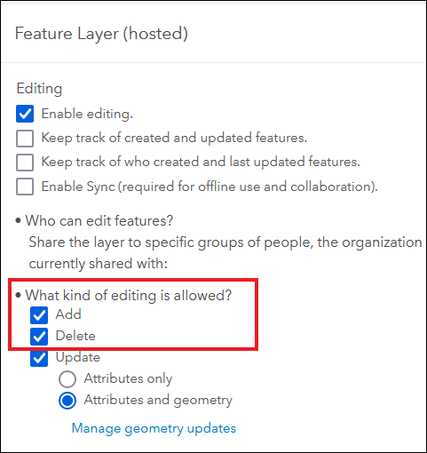In ArcGIS Online, check the Add and Delete check boxes on the hosted feature layer's item details page to allow adding and deleting features in the layer in ArcGIS Pro.