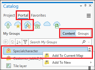 After refreshing the Catalog pane, add the hosted feature layer to the map to add or delete features in ArcGIS Pro.