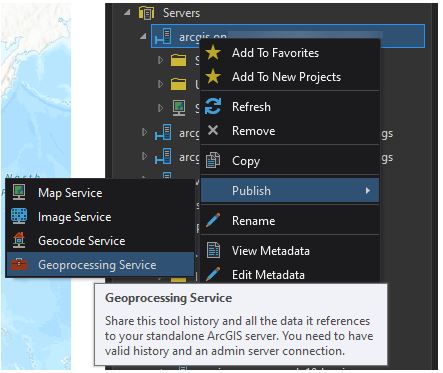 Publishing the geoprocessing service