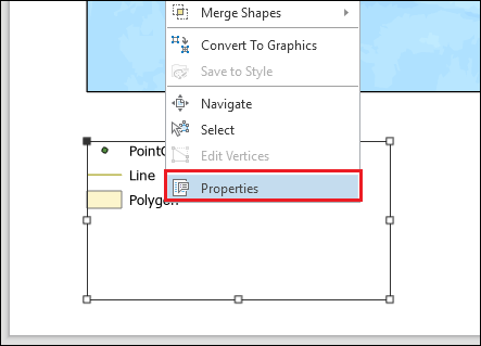 Access the Element pane by right-clicking the legend in the layout, and select Properties.