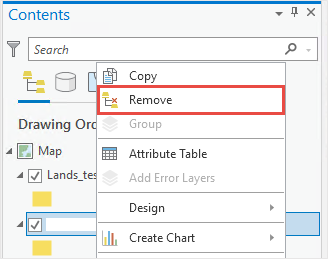 When right-click the ArcGIS Living Atlas feature layer, there are several selection to edit the layer. Select Remove to remove the feature layer.