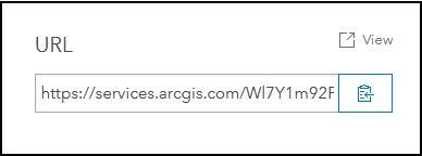 The URL section in ArcGIS Online Overview page