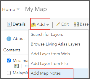 Add map notes