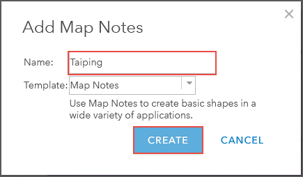 Specify the name for the map note