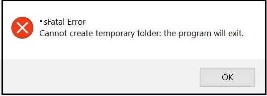The error sFatal Error Cannot create temporary folder: the program will exit is returend when installing ArcMap