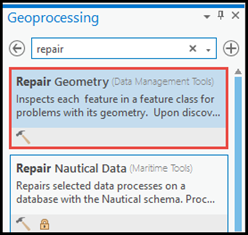 Search for the Repair Geometry tool