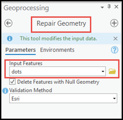 Select geometry for Input Features