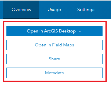 The option to open the web map in Map Viewer or Map Viewer Classic is unavailable on the its item details page.