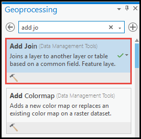 Search for Add Join tool
