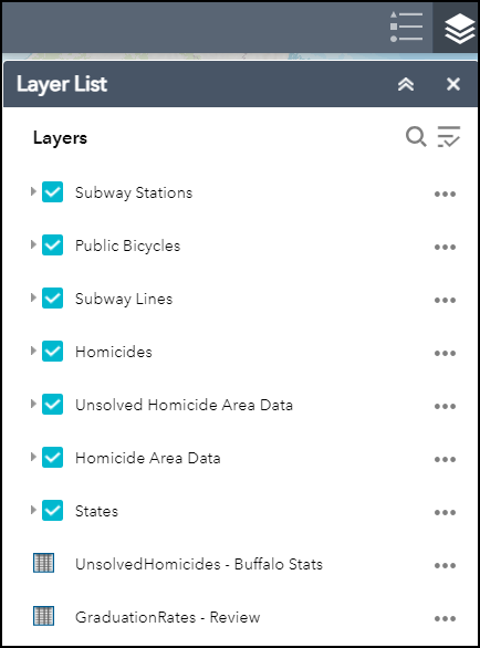 The image of ArcGIS Web AppBuilder not supporting group layers.