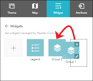 Drag and drop to group the Layer List widgets together.