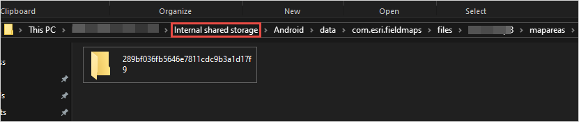 Path to the runtime geodatabase file in File Explorer.