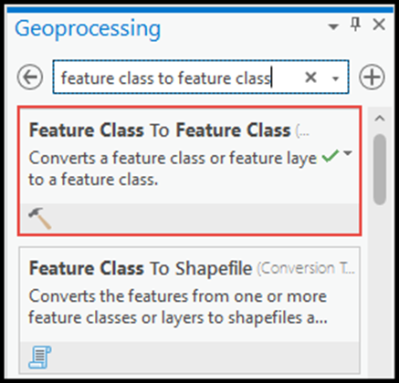 Search for the tool in the Geoprocessing pane