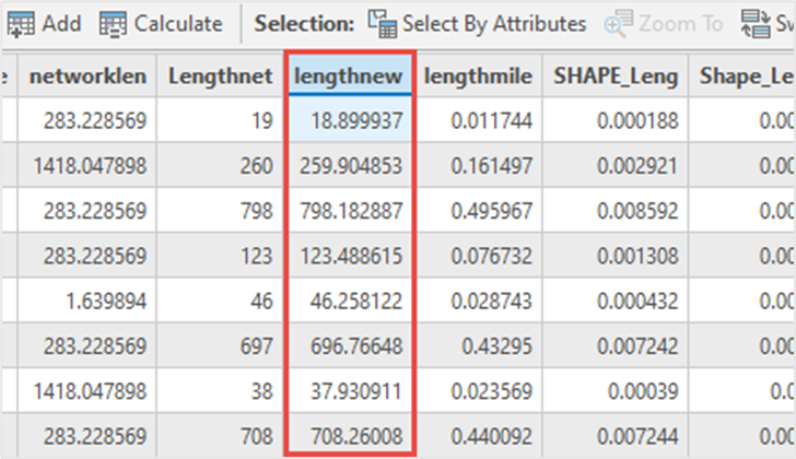 In ArcGIS Pro, running the Calculate Geometry tool on a new field returns the decimal values instead of whole numbers.